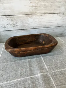 Cuenco de almacenamiento y servicio de pan ovalado rústico de madera Natural hecho a mano, acabado liso para uso en el hogar y restaurante - Product Image 4