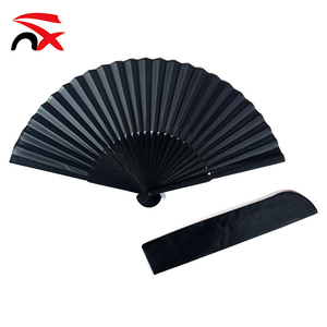 Custom Logo 23cm Ladies Folding Fabric Hand Fans Portable Folding Fan with Tassel with Bammboo Handle for Promotional Gift.