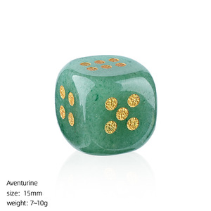 Dés en cristal naturel, jeu de société décontracté, agate, jade, bords arrondis sculptés, 15 mm, points numérotés, dés en pierre semi-précieuse - Product Image 6