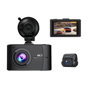 ADINKAM T007H 3 인치 Dashcam 2 채널 대시 카메라 전면 및 후면 4K + 2K 자동차 DVR 내장 와이파이 GPS 옵션 비디오 카메라 4K WDR