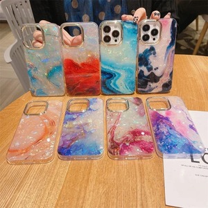 Nueva funda de teléfono móvil con patrón de concha de mármol de lujo, funda de teléfono móvil a prueba de golpes para <span class=keywords><strong>iPhone</strong></span> 11 <span class=keywords><strong>12</strong></span> 13 14 Plus 15 16 <span class=keywords><strong>Pro</strong></span> Max 17 Air - Product Image 1