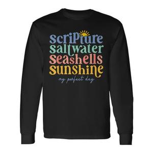 Camiseta de manga larga Scripture Saltwater Seashells Sunshine My Perfect Day - Product Image 1