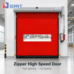 Porta Rapida Automatica a Zip 4000x4500mm, Velocità 0.6-1.5m/s, Barriera di Sicurezza a Infrarossi, 220V, Tenda in PVC per Magazzino - Product Image 1