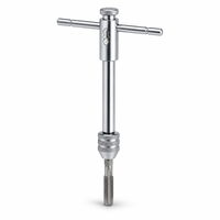 Kunci Tap Ratchet Gagang T 108mm Ringkas M5-M12 Metrik, Chuck Hex Self Centering, Alat Tap Tangan Reversibel