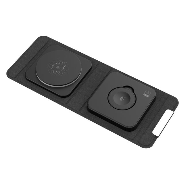 Wholesale Price Magnetic 2-in-1 Wireless Charging PD 3.0 7W OTP Foldable Wireless Charger for Smart Mobile Phone & Earphone