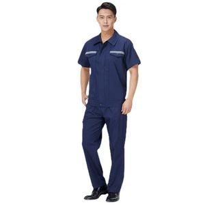 Combinaisons fonctionnelles anti-statiques en coton pur pour hommes, manches courtes, vêtements de sécurité industrielle pour le travail - Product Image 1