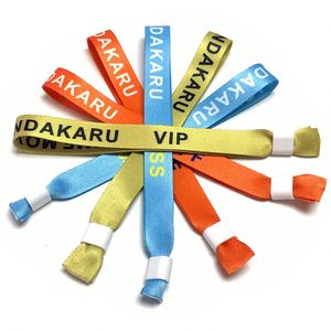 Bracelet promotionnel en ruban de polyester tissé avec fermoir en plastique et verrou de bracelet à glissière unidirectionnelle - Product Image 2
