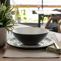 Services de table en mélamine réutilisables à motif végétal nordique moderne avec kit de tasses – Anti-fuite et compatibles lave-vaisselle pour restaurants