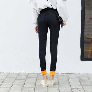 Autumn Winter Warm High Waist <b>Jeans</b> <b>for</b> <b>Women</b> Slim Straight Plus Velvet Thick Denim <b>Stretchy</b> Casual Long Pants - Product Image 6