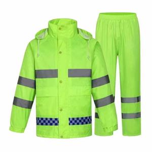 Chubasquero reflectante de seguridad impermeable, chaqueta larga para lluvia, chaleco de seguridad, duradero, resistente al desgaste, impermeable para trabajo, con logotipo personalizado, clase ANSI - Product Image 2