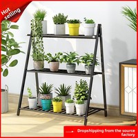Rak Tanaman Minimalis Dekoratif Multi-Layer Ramah Lingkungan dari Logam untuk Dalam Ruangan, Model Berdiri, untuk Rumah