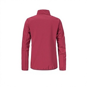 Women's Eco-Friendly Waterproof Softshell Jacket Solid Pattern Front Logo Lightweight Windproof Full Zip Outdoor Running <b>Stand</b> - Product Image 2