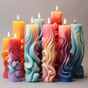 Custom Made Cylindrical Patterned Silicone <b>Candle</b> <b>Molds</b> Diy Home Decor Plaster <b>Molds</b> Irregular Shape Custom Dimensions - Product Image 3