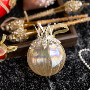 Decoraciones Navideñas: Bolas de Vidrio Francés Blancas de Alta Gama, Bolas de Vidrio Pintadas de Colores, Adornos para Árboles de Navidad - Product Image 4