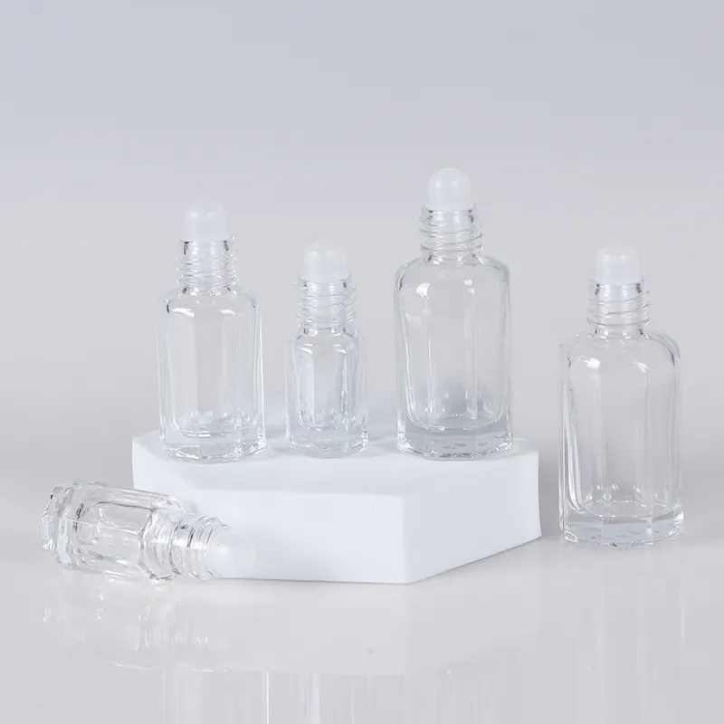 3 ml rotolo trasparente sulla bottiglia di vetro bottiglia di profumo di olio essenziale con rullo