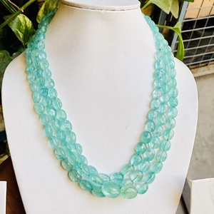 Collar DE BODA azul cielo Esmeralda rusa Natural de alta calidad, cuentas de piedras preciosas, forma ovalada de Mani, peso de 20 quilates, tamaño 8x10 9x11 - Product Image 3