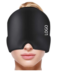 Impacco di ghiaccio con testa di Gel freddo OEM con maschera per il mal di testa del viso e degli occhi comprimere l'involucro della testa di ghiaccio per l'emicrania nera - Product Image 1