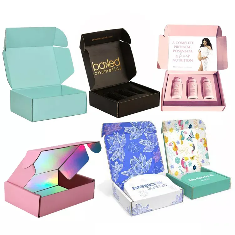 Custom Printed Ecommerce Mail Mailer Mailing Shipping Cosmetic Makeup Beauty Luxury Gift Pr Packaging Corrugated Kraft Paper Box