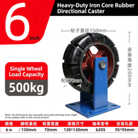 Roue industrielle bleue avec roulement à billes en polyuréthane, plaque de base 95×65 mm, filetage M10×25 mm