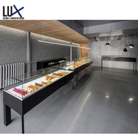 Table de présentation alimentaire en verre transparent sur mesure, vitrine à pain en bois, mobilier de présentation pour boulangerie