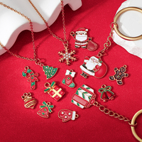 Hongtong - Vente flash - Charmes en acier inoxydable en forme de flocon de neige et de Père Noël - Parfaits pour la création de cadeaux DIY - Charmes mignons pour la fabrication de colliers