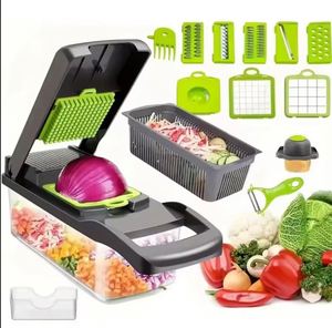 14-Piece Multifunctional Manual <b>Vegetable</b> & Fruit Chopper <b>Shredder</b> Slicer Kitchen Tool - Product Image 3