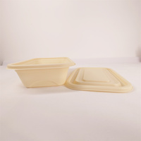 Vaisselle jetable biodégradable de récipient de nourriture 450/550/650/750/1000 ml boîte d'emballage à emporter de nourriture de coquille de palourde d'amidon de maïs
