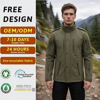 Veste Softshell Tactique Robuste pour Homme Vert Ranger Imperméable Coupe-Vent Hiver Doublée Polaire Randonnée Extérieure OEM