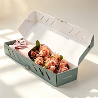Boîte en carton vide personnalisable avec logo pour fleurs et vase, emballage recyclable, boîte de livraison durable, boîte d'expédition pour bouquets