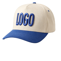 Op maat gemaakte geborduurde logo-formele letterpatroon 5-delige katoenen baseballpet met gouden gespsluiting voor bruiloften