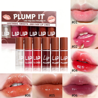 Lot de 6 brillants à lèvres liquides ultra-brillants, repulpants, hydratants et longue tenue – Kit de rouges à lèvres en gros avec logo personnalisé et marque privée