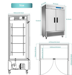 Cucina commerciale <span class=keywords><strong>frigo</strong></span> Hotel verticale Freezer refrigeratore frigoriferi verticale <span class=keywords><strong>frigo</strong></span> a <span class=keywords><strong>doppia</strong></span> porta - Product Image 3