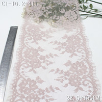 Dentelle Chantilly en nylon en gros, couleur personnalisée, 22 cm, noir et violet, galon de dentelle Chantilly française pour robe femme
