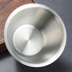 Tazón Redondo de Acero Inoxidable para Ensalada, Diseño Clásico, Venta al por Mayor de Fábrica, Taza Pequeña para Salsas, Sushi, Vinagre, Salsa de Soya - Product Image 3