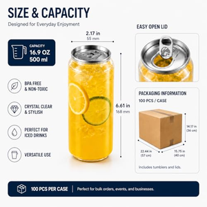 Bouteilles de boisson en plastique scellées PET, canettes en plastique, gobelets pour eau gazeuse et thé au lait, bouteilles de boisson jetables transparentes - Product Image 3