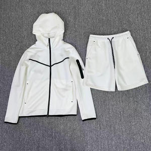 Erkekler için 2025 eğitim fermuar spor elbise katı desen <span class=keywords><strong>Sweatpants</strong></span> ve spor ceket koşu Joggers bahar sezonu için Set - Product Image 5
