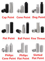 Vis sans tête hexagonale à pointe plate en acier au carbone métrique DIN 913 classe 12.9 avec filetage grossier M2-M16