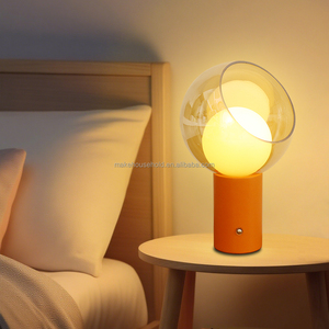 Lampe <span class=keywords><strong>de</strong></span> chevet moderne sans fil en verre, lampe <span class=keywords><strong>de</strong></span> table en métal rechargeable par USB pour la décoration <span class=keywords><strong>de</strong></span> chambre d'enfant - Product Image 6