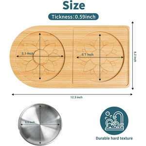 Bandeja de madera para condimentos de cócteles, contenedor de especias de bambú y madera, bandeja de almacenamiento con borde para sal, taza de sal para barman, recipiente para azúcar - Product Image 2