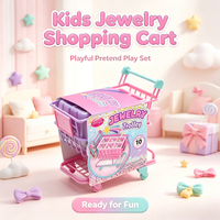 Mini chariot de magasinage pour bijoux, chariot à perles pour enfants, kit de fabrication de bracelets et colliers faits main, cadeau d'anniversaire pour fille