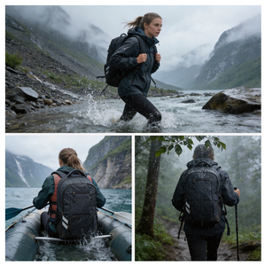 Hydration Bag 300D Snowflake Fabric Backpack with Headphone Port Waterproof Outdoor Hiking Travel Daypack - Product Image 4
