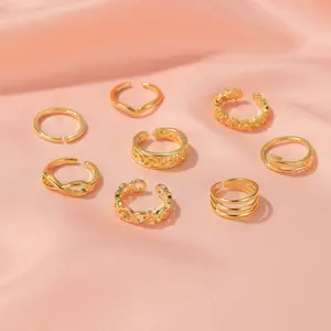 Summer Beach Vacation Knuckle Foot Ring anelli con punta aperta placcati in oro bohemien Set di gioielli per piedi hawaiani