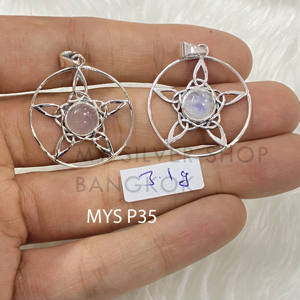 Colgante de diseño de estrella, joyería fina hecha a mano de Plata de Ley 925, joyería de plata personalizada al por mayor - Product Image 1