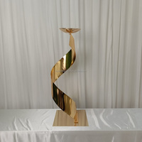 Centre de table de décoration de mariage en métal avec fleurs, support, centre de table en or pour table de mariage