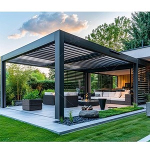 Pergola <span class=keywords><strong>Louvre</strong></span> en plein air 3*4m, supports d'angle, aluminium à lames orientables, grille en aluminium Toja, pergola moderne, idées de pergola <span class=keywords><strong>du</strong></span> Guangdong - Product Image 5