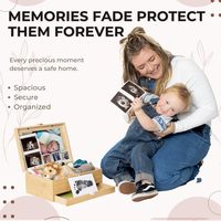 Boîte à souvenirs pour bébé avec 5 objets commémoratifs supplémentaires, boîte à souvenirs en bambou pour bébés filles et garçons