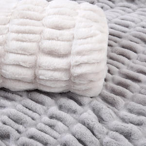 LongFine lumière luxe vison Deluxe lapin homme fait artificielle fausse fourrure polaire hiver cravate teinture Spandex polaire canapé couverture tissu - Product Image 6