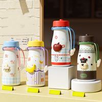 Botol Termos Susu Anak Lucu 620ml, Baja Tahan Karat 316, Cangkang Luar 304, Tutup PP, Sedotan, Botol Air Portabel, Logo Custom