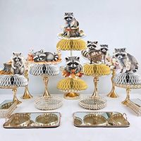 8 piezas de centros de mesa con diseño de mapache, decoraciones para mesa de cumpleaños o baby shower con temática de mapache