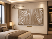 Minimalistische Jute-Seil-Vertikalstruktur Wandkunst mit Goldrahmen OEM Hotel Gästezimmer Flur Korridor Dekor Maßanfertigung Großhandel